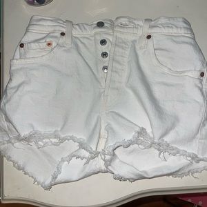 White Levi shorts